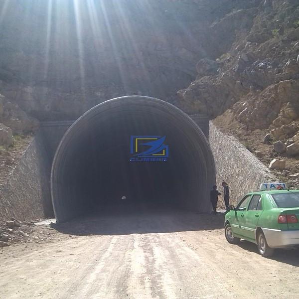 Large diameter corrugated steel culvert pipe in the high way construction